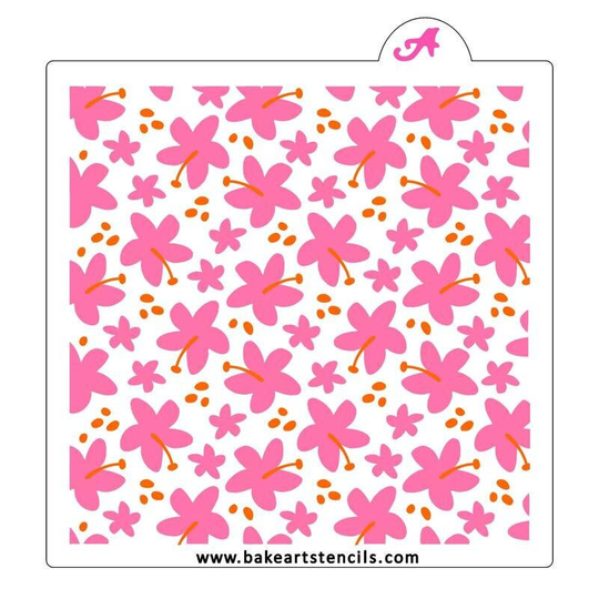 Fast Shipping Pop Flowers Pattern Stencil, Tropical Cookie Flower Summer Stencil
