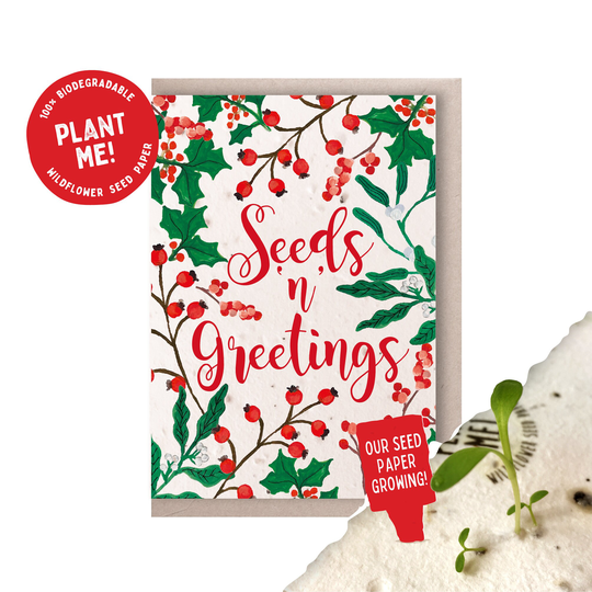 Seeds & Greetings Plantable Christmas Card/Seed Zero Waste Cards
