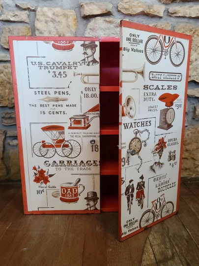Vintage Medicine Cabinet, Metal, Hanging Shelf, Apothecary Chest, Wall Decor, Bathroom, Kitchen, Spice Rack, Antique, Bathroom