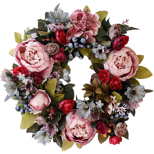 Artificial Door Wreath Decoration Wreath Decorative Floral Wreath Wall Wreath For Spring Summer All Seasons Wall Decoration Wedding Party Festival