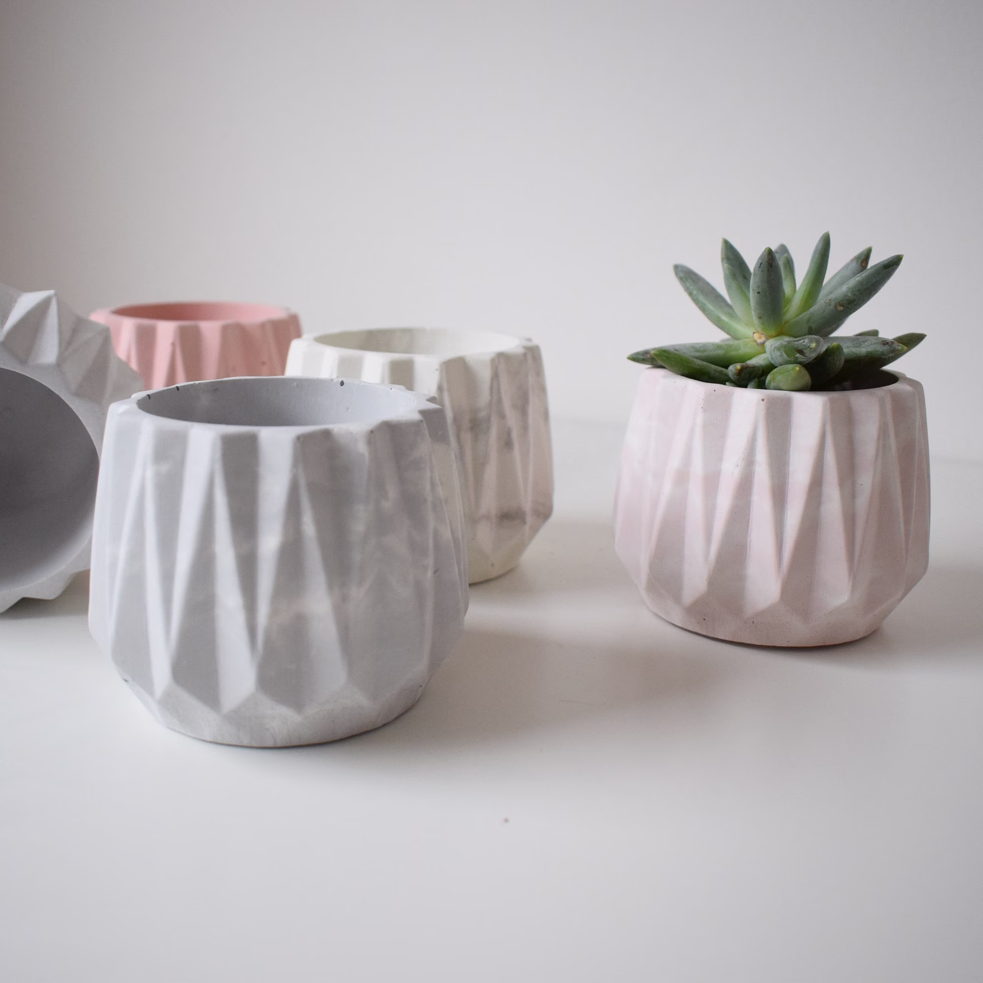 Concrete Faceted Geo Planter | Plant Pot