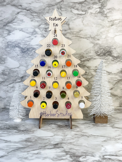 Adult Advent Calendar ~ Festive Fir Alcohol Liquor Christmas Shots Personalized Holiday Barware High Quality Wood