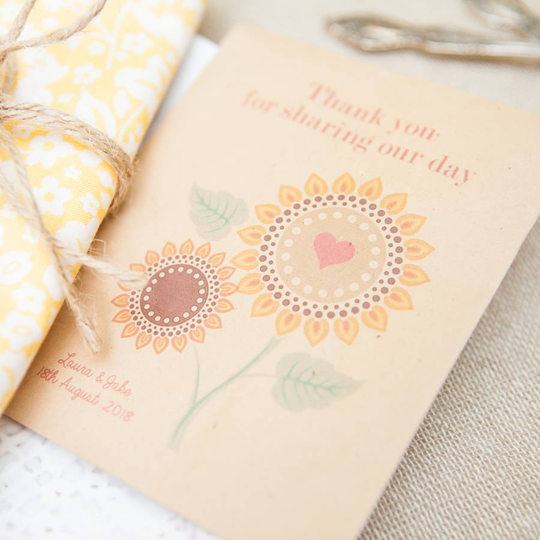 10 'Thank You For Sharing Our Day' Seed Packet Favours, Brown/White