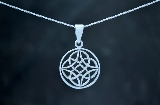 Celtic Knot Pendant - Framed Four Seasons Knot - Hallmarked 925 Sterling Silver-Edinburgh, Scotland