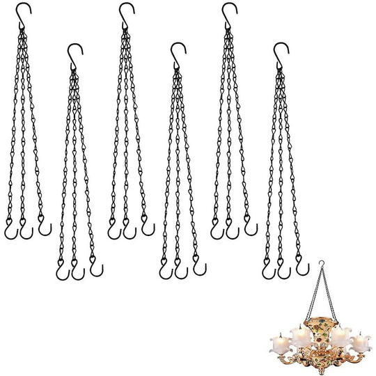 Sun Flowergb - 6 Pieces Plant Hanger Hanger, Metal Chain Hanging Hanger, with S-Hook, for Hanging Planters, Bird Feeders, Flower Pots, Bird Cage
