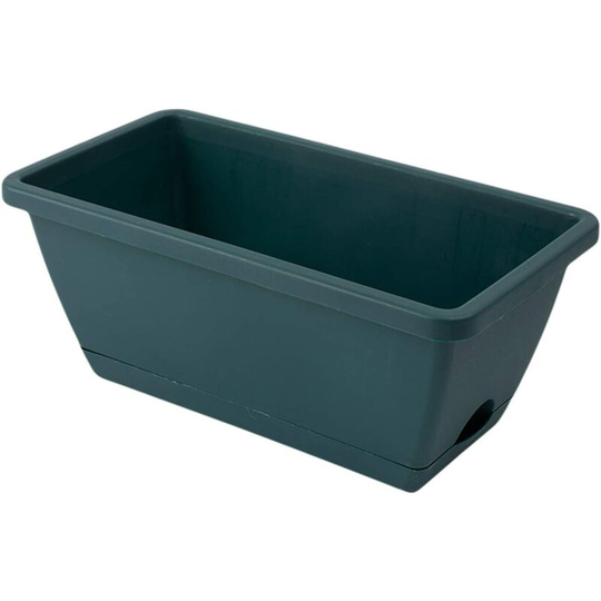 Echoo - Rectangular pp Plastic Planter with Cato Watering - For Growing Flowers, Vegetables, Fruits - Blue