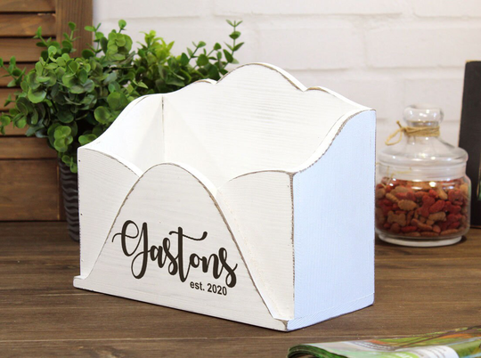 Apartment Decor Organizer Personalized, Mail Holder, Magazine Holder
