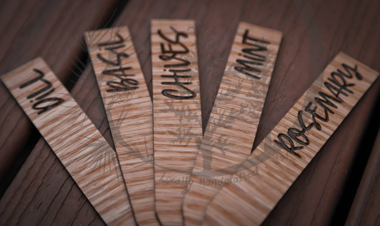 Wooden Garden Marker, Outdoor Plant Markers , Herb Marker Set, Wood Markers, Signs, Stakes, Labels