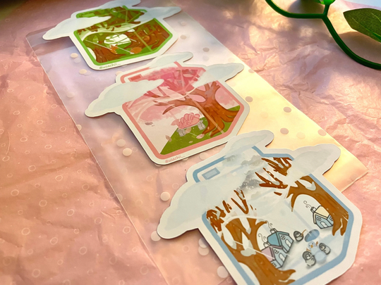 Cute Bio Terrarium Season Environment Themed Milk Carton Waterproof Journaling Stationary Laptop Water Bottle Kawaii Sticker Decor