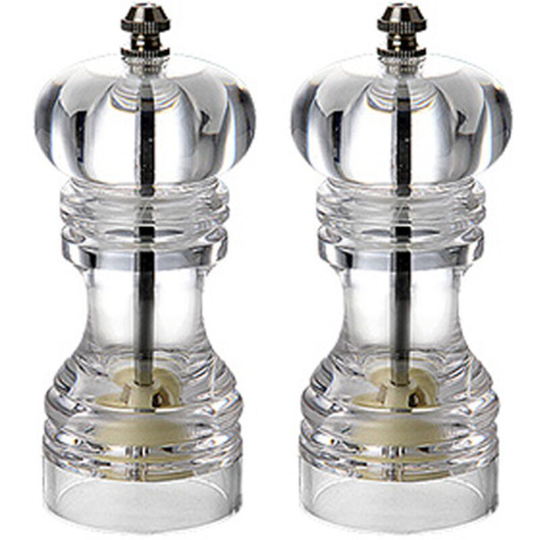 Fvbjd - Pepper Mill and Salt Shaker Set of 2 Salt and Pepper Mill Shaker with Adjustable Coarseness-Clear 2pcs5 inch