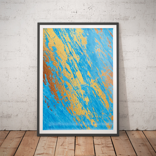 Marble Print No.17 - Gallery Wall/Powder Room Decor Modern Bathroom Rose Gold Contemporary Art Kintsugi