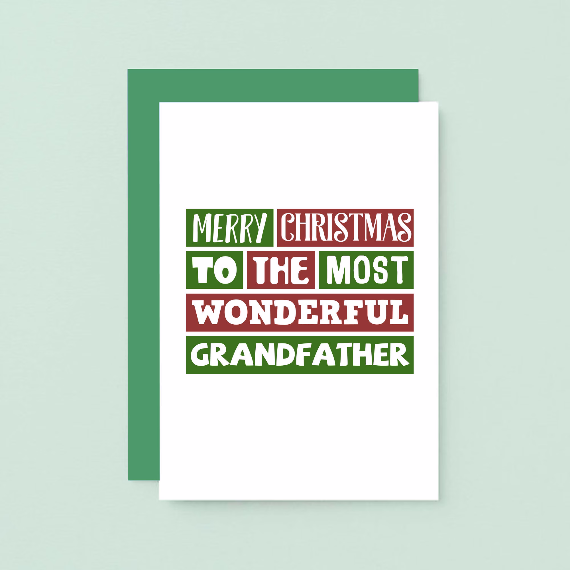 Grandfather Christmas Card, Wonderful Grandad, Merry Card For Grandfather, Seasons Greetings, Sec0012A6