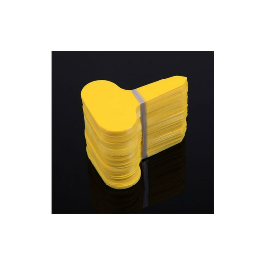 200Pcs 6x10cm Plastic Plant Labels & Tags White T-Type Waterproof Garden Markers for Seed, Seedling, Vegetables,Herb (yellow)