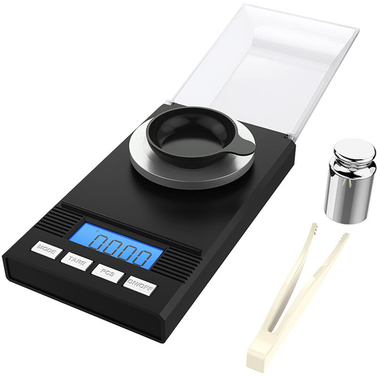 Lifcausal - Homgeek High Precision Professional Digital Milligram Scale 50G/0.001G Mini Electronic Balance Powder Scale Black Gold Jewelry Carat