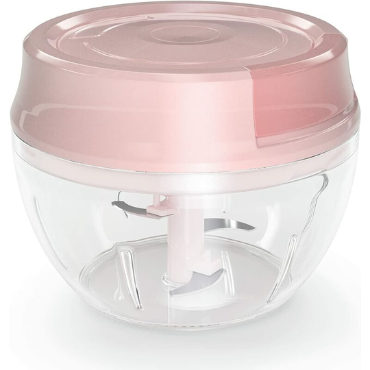 Manual Food Chopper Easy Pull Food Processor Vegetable Cutter Blender for Fruits/Baby Food/Vegetables/Herbs/Onion/Garlic (M-500ml)