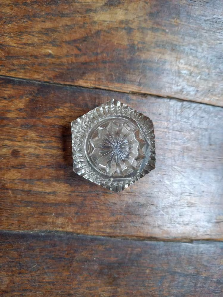 Vintage Clear Cut Glass 30's Salt Cellar Dish