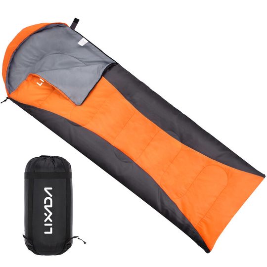 Lixada - Sleeping Bag for Adults Boys and Girls 4-Season Camping Warm Sleeping Bag Waterproof with Storage Bag for All Season Camping, Orange &