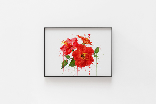 Christmas Gift Flower Wall Art Print