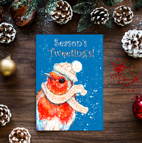 Robin Christmas Card. Greetings Wildlife Card