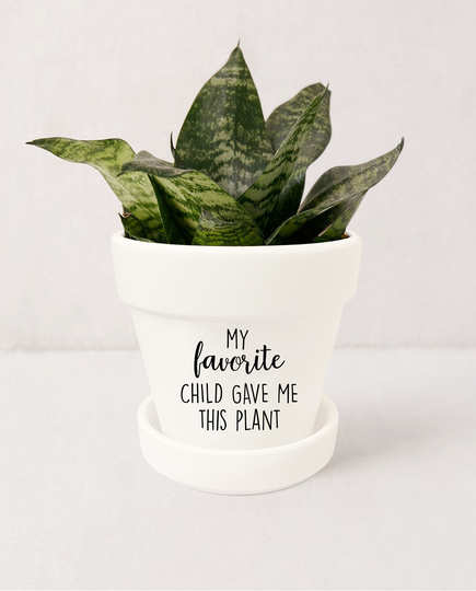 Fathers Day Gifts | My Favorite Child Gave Me This Appreciation Dad Gift Indoor Succulent Planter with Saucer Plant Not Included | White