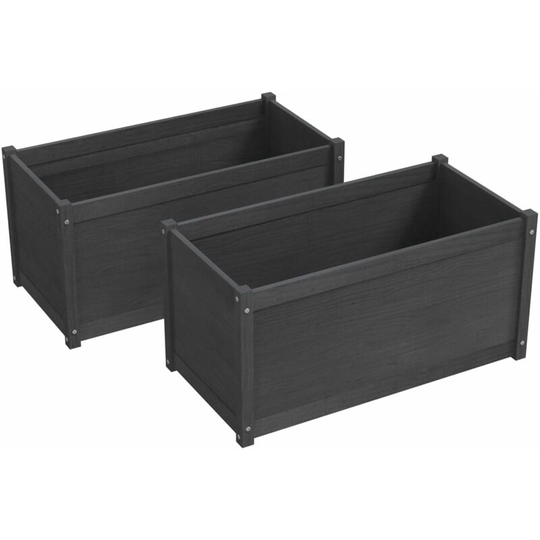 Vidaxl - Garden Planters 2 pcs Grey 100x50x50 cm Solid Pinewood Grey