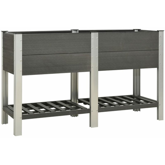 Garden Raised Bed with Shelf 150x50x90 cm wpc Grey Vidaxl Grey