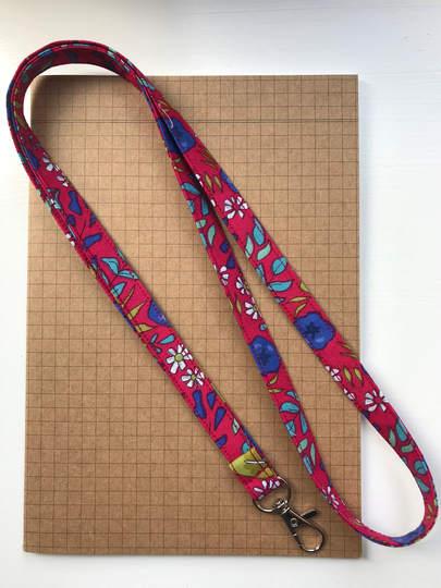 Organic Cotton - Cornflower Wild Dreams Fabric Skinny Lanyard