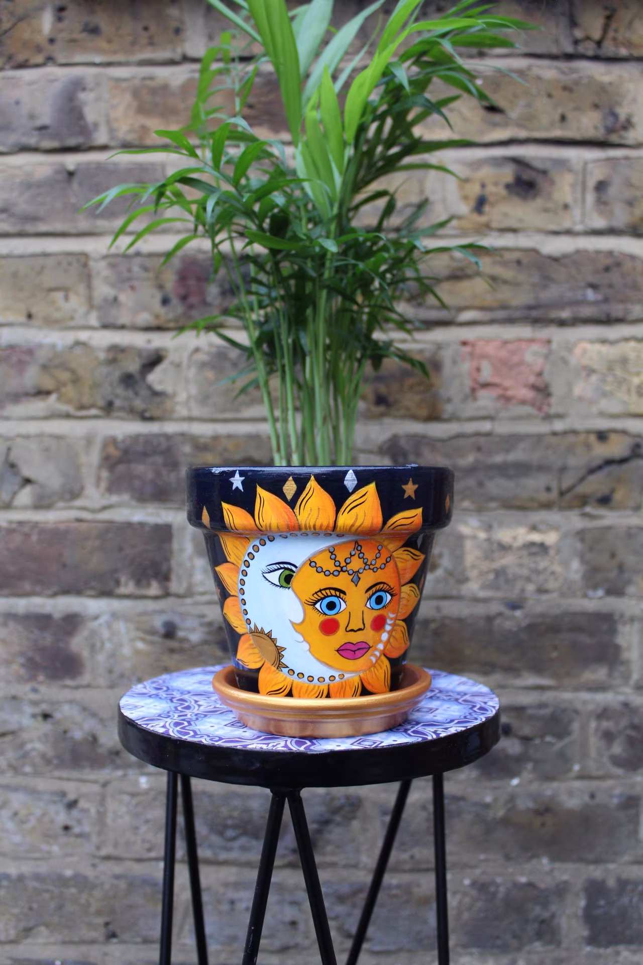 Sun & Moon Indoor Plant Pot With Saucer