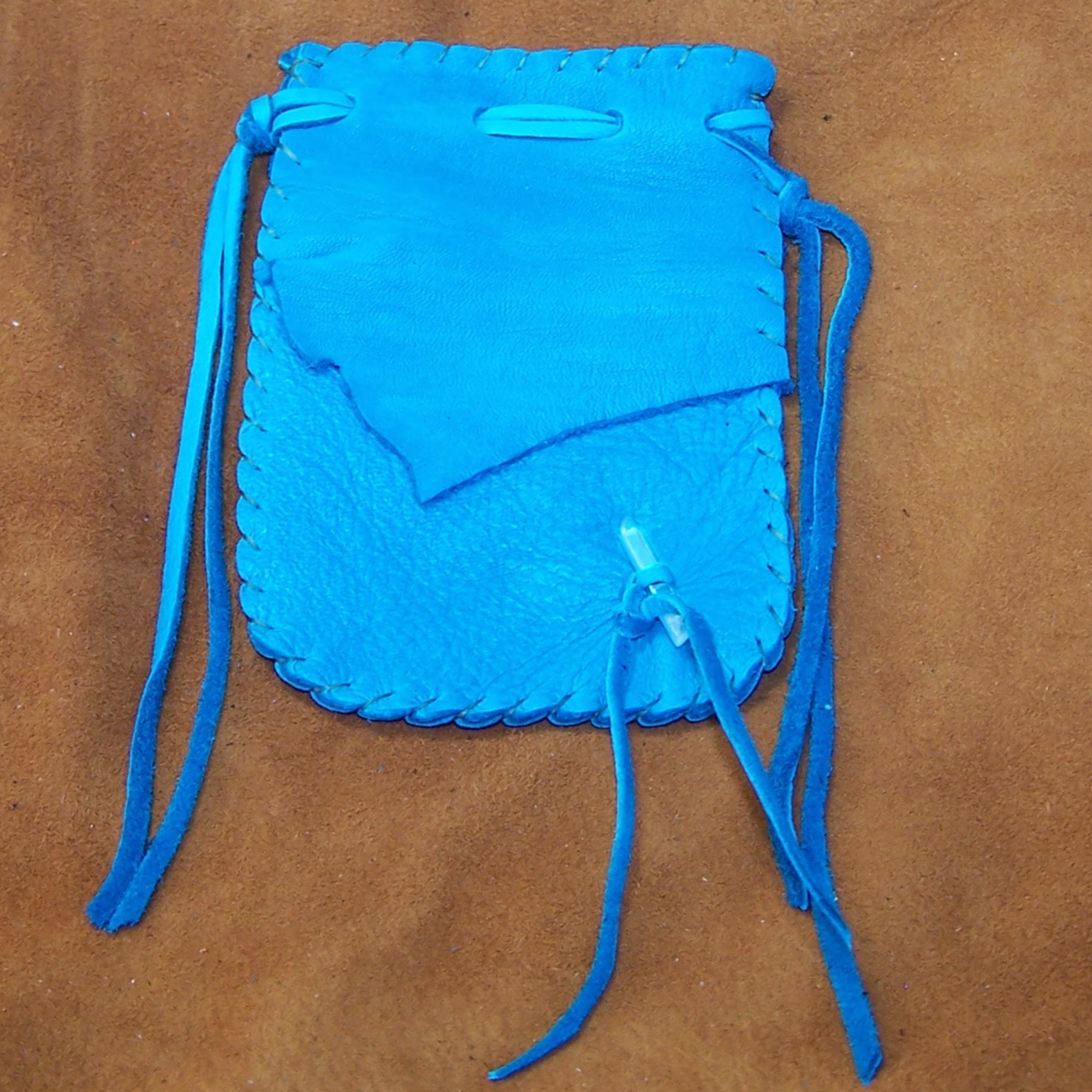 Leather Medicine Bag...turquoise