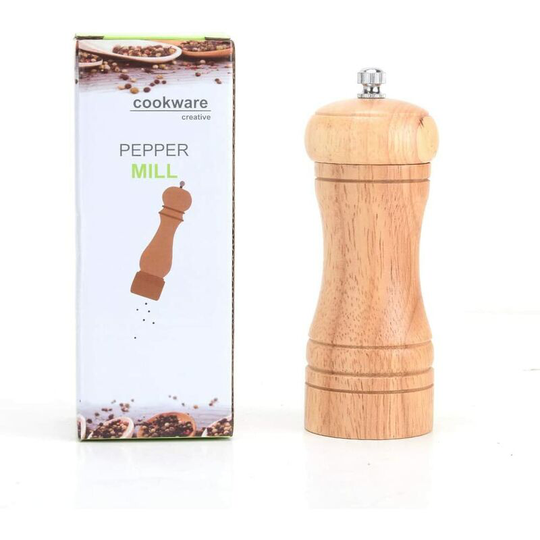 Bearsu - Wooden Salt and Pepper Mill, Pepper Mills, Adjustable Ceramic Grinder, Manual Salt and Pepper Mill, Wooden Salt and Pepper Shakers, Salt