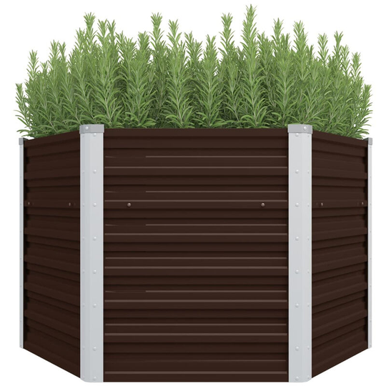 Garden Planter Brown 129x129x77 cm Galvanised Steel