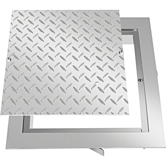 Recessed Manhole Cover Powder-coated Drain Cover 40x40cm Steel Lid w/Frame - Vevor