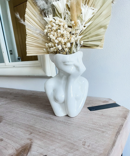 Face Vase, Nordic Style Vase in The Uk, Vase Ceramic Lady Body Flowerpot For Dried Flowers & Pampas Grass