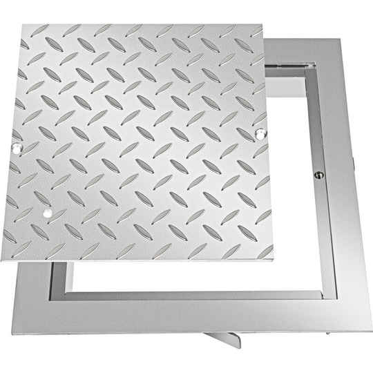 Recessed Manhole Cover Powder-coated Drain Cover 30x30cm Steel Lid w/Frame - Vevor