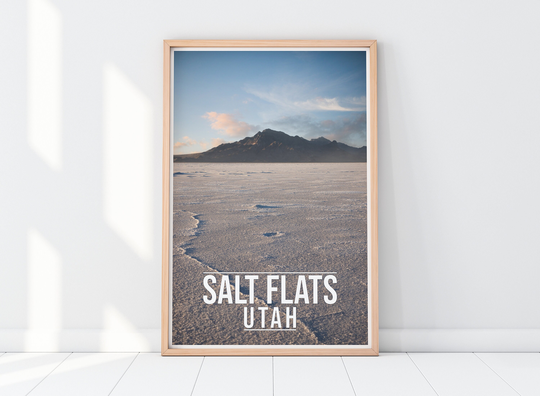 Bonneville Salt Flats Poster/Utah Print Wall Art
