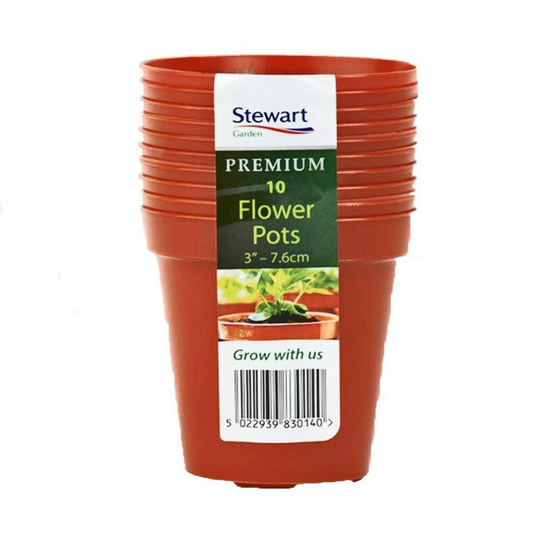 Plant Pot (Pack of 10) (One Size) (Terracotta) - Terracotta - Stewart