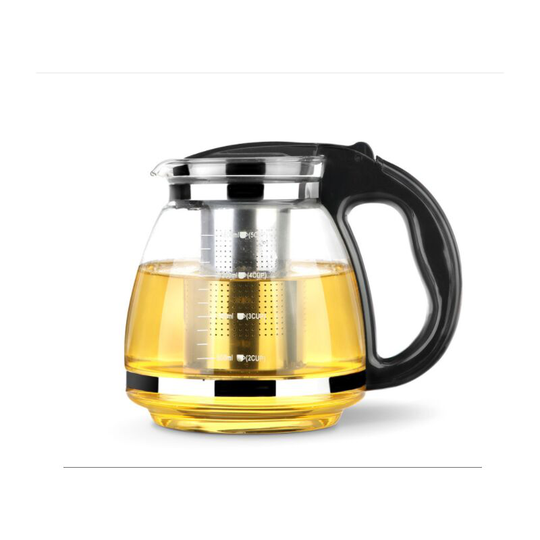 1500ml Heat Resistant Glass Teapot Chinese Tea Set with Tea Infuser Filter Flower Tea Kettle Coffee Glass Maker Office Tea Pot