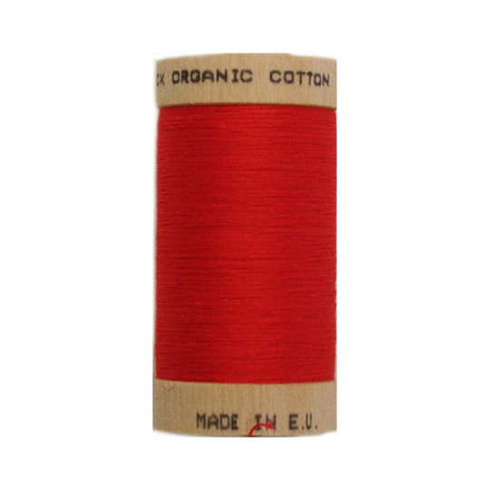 Scanfil Organic Thread 100 Metre Spool - Red 4805 100% Cotton