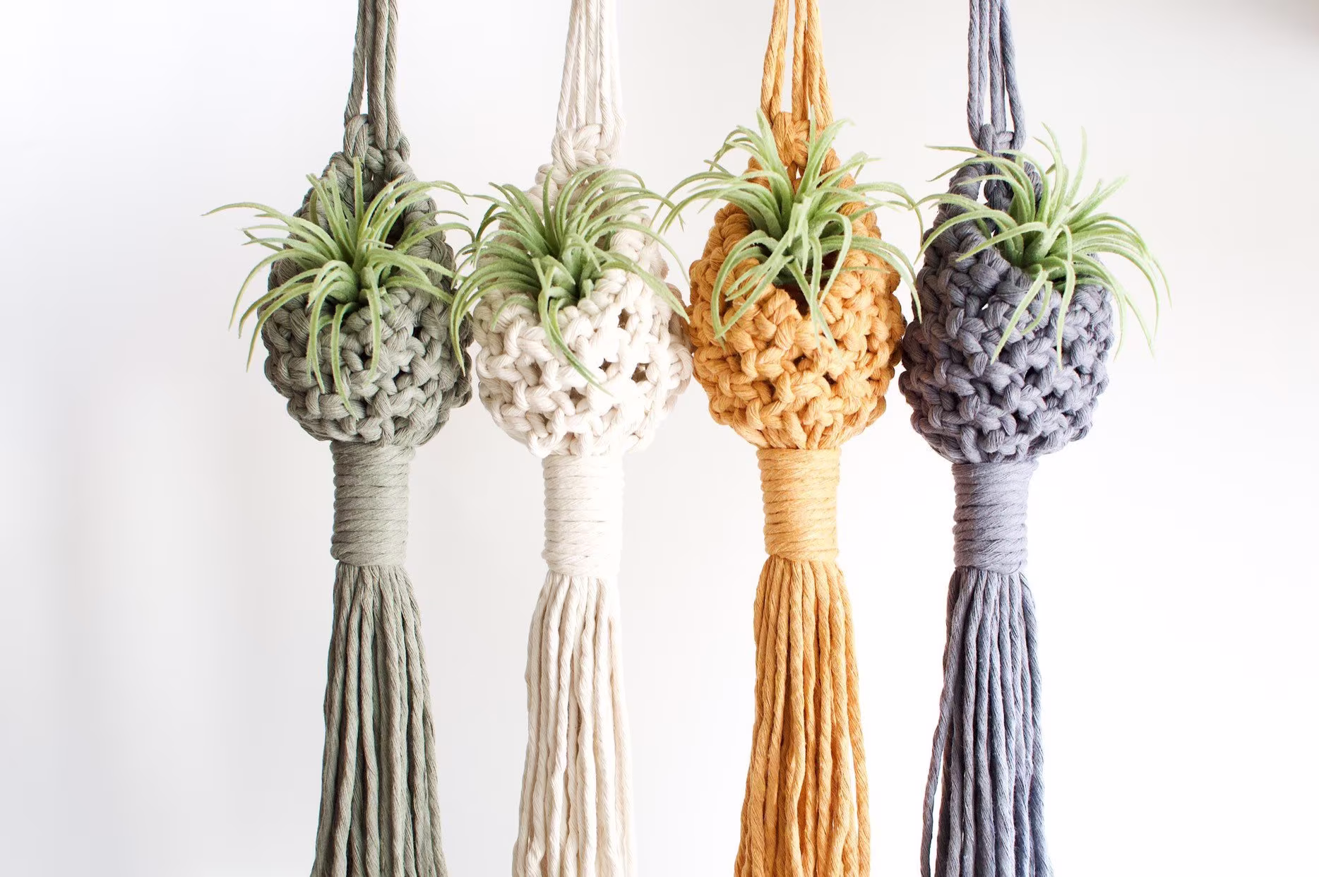 Macrame Air Plant Hanger, Pod, Nest, Ready To Ship Gift