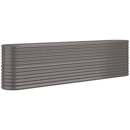 Vidaxl - Garden Planter Powder-coated Steel 260x40x68 cm Grey Grey