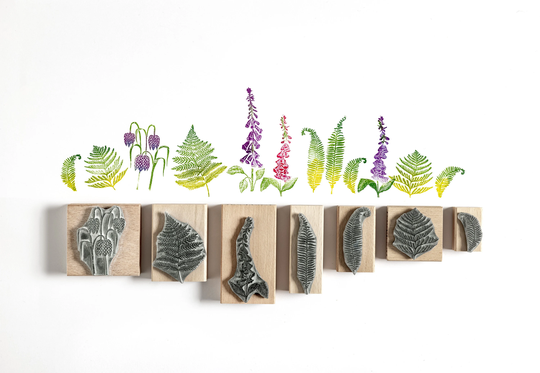Woodland Flowers & Ferns Rubber Stamps, Stamps For Card Making, Craft Gift, Set