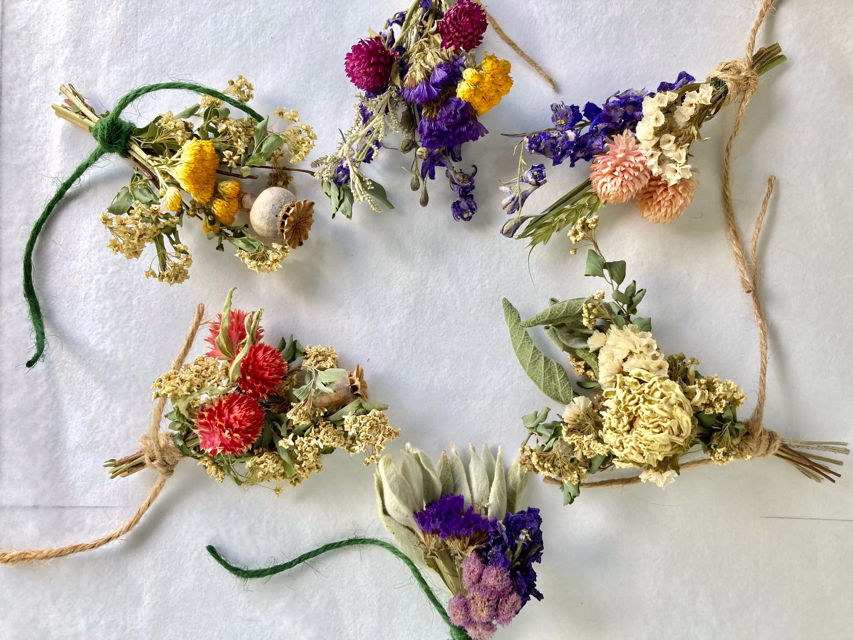 Mini Bouquet Sets/ Present Toppers/Wedding Favors, Real Dried Flowers & Herbs, Party Favors