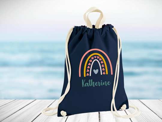 Organic Drawstring Canvas Bag, Back To School Personalised Custom Pe Backpack, Gym Backpack