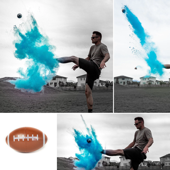 Powder Football | Gender Reveal Kit Red Orange Yellow Green Blue Purple Pink Most Vibrant Colors Sale