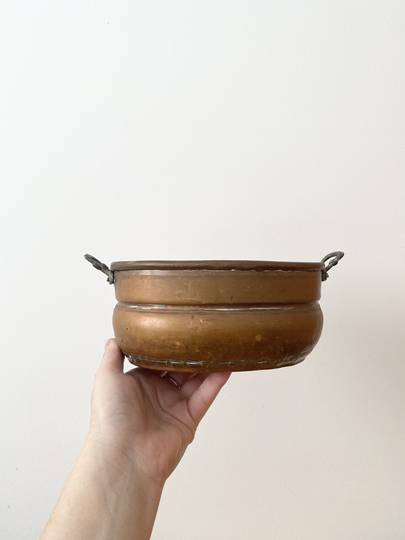 Vintage Copper Planter, Rectangular Rustic Flower Pot