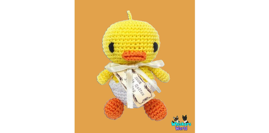 Chick Organic Knit Dog Toy - Squeaker Plush Dog Toy Small Crochet Stuffed Handmade