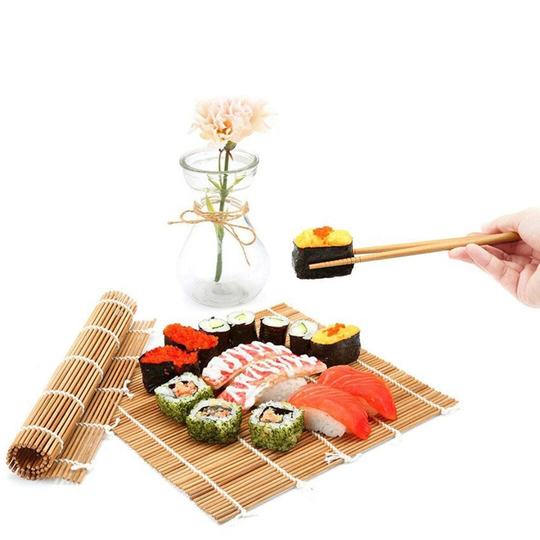Bamboo Sushi Mat, Makisu, Rolling Roller Non-stick Sushi, Handmaked Kitchen Tool, Eco-Friendly, Ships From Montreal