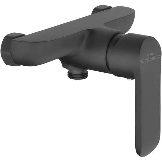 Bathroom Shower Wall Mounted Mixer Single Lever Tap Black Powder Coated Brass