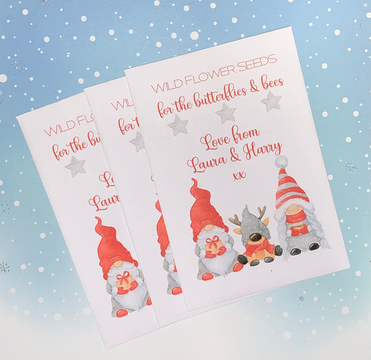 Christmas Personalised Wild Flower Seed Envelope Favours For Wedding, Birthday, Anniversary Or Any Special Occasions