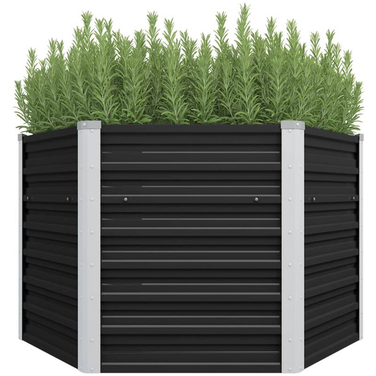Topdeal - Garden Planter Anthracite 129x129x77 cm Galvanised Steel VDTD29855